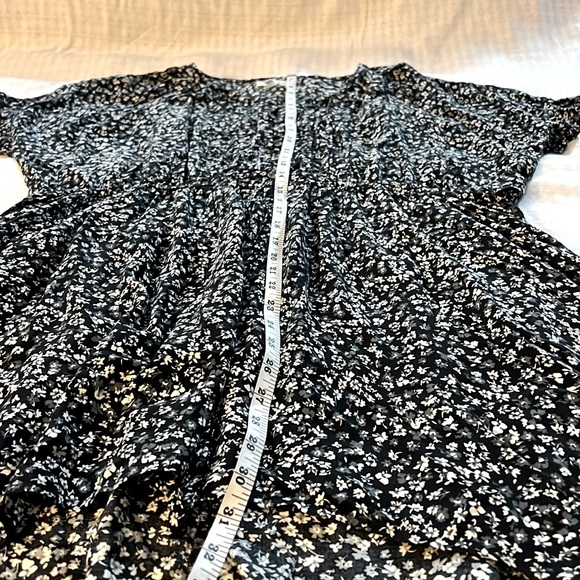 Maurices navy blue floral print high-low dress with pockets - Picture 3 of 4